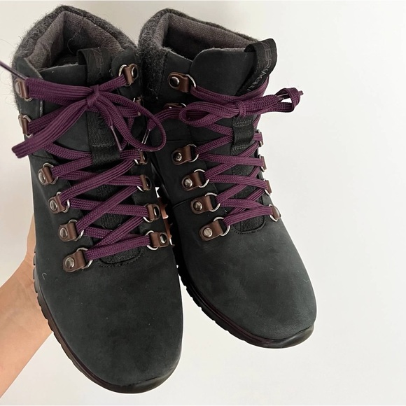 Cole Haan Women's Zerogrand Hiker Waterproof Boots Black Elderberry Size 7 - Picture 15 of 15